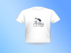 T-SHIRT עם הדפס של רוכב אופניים